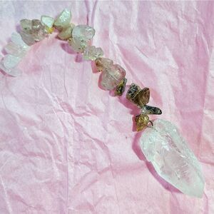 S7 Rutilated & Rose Quartz Lumurian Quartz Hand Made Water Window Crystal